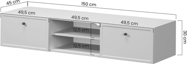Bogart - Zidna TV komoda Lorini 2SZ - 150 cm