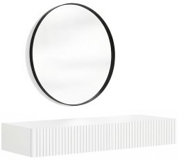 Zidni stol za šminkanje s ogledalom Nicole 80 cm - bijela