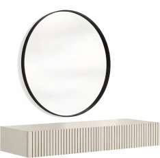 Zidni stol za šminkanje s ogledalom Nicole 60 cm - kašmir