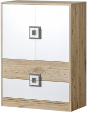 Komoda Nico 9 - hrast/siva