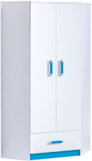 Kutni ormar Trafiko 2 - bijela/tirkizna