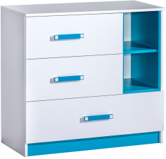 Komoda Trafiko 8 - bijela/tirkizna