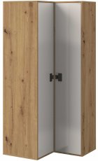 Kutni ormar Index 03 – bijeli sjaj/artisan hrast