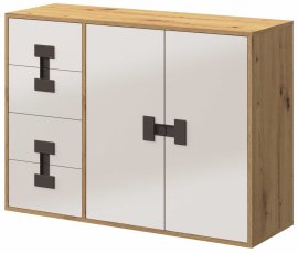 Komoda Index 08 – bijeli sjaj/artisan hrast