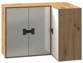 Kutna komoda Index 09 – bijeli sjaj/artisan hrast