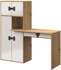 Pisaći stol+regal Index 11 – bijeli sjaj/artisan hrast