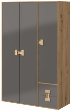 Garderobni ormar Index 04 – sivi sjaj/artisan hrast