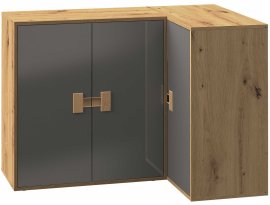 Kutna komoda Index 09 – siva sjaj/artisan hrast