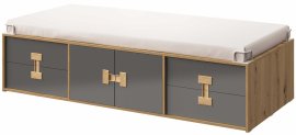 Dječji krevet Index 15 - 90x200 cm – siva sjaj/artisan hrast