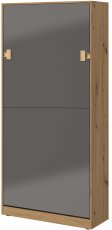 Vertikalni krevet u ormaru Index 19 - 90x200 cm - siva sjaj/artisan hrast