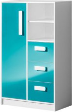 Visoka komoda Guliver 05 - tirkizna