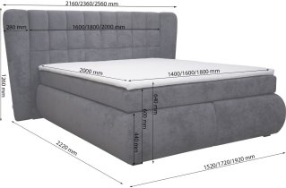 Constanta - Boxspring krevet Diana - 160x200 cm
