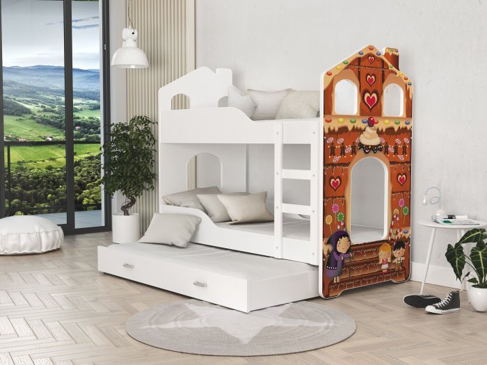 Krevet na kat Dominik Domek N 1608 - 80x160 cm (5 boja)