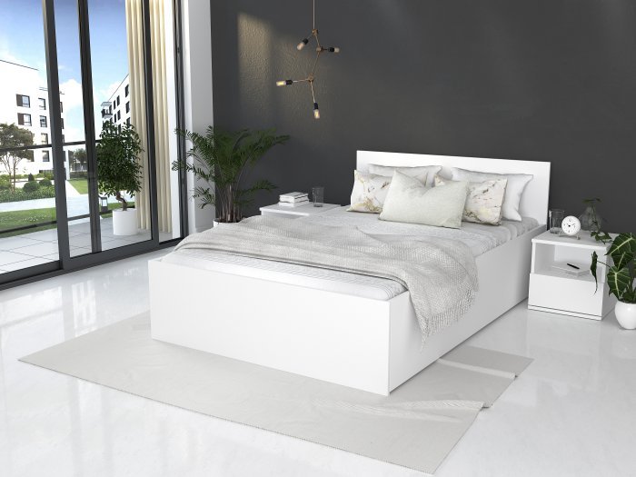 AJK Meble - Krevet sa spremnikom Panama plus - 120x200 cm - bijela