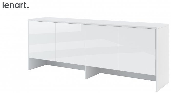 Bed Concept - Zidni element BC-10 za krevet BC-05 - bijela visoki sjaj