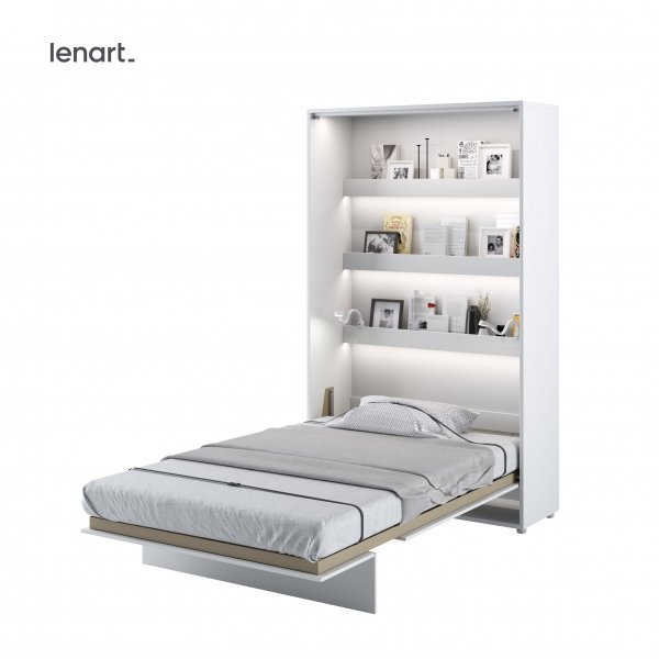 Bed Concept - Krevet u ormaru Lenart - Bed Concept 02 - 120x200 cm - bijela visoki sjaj 