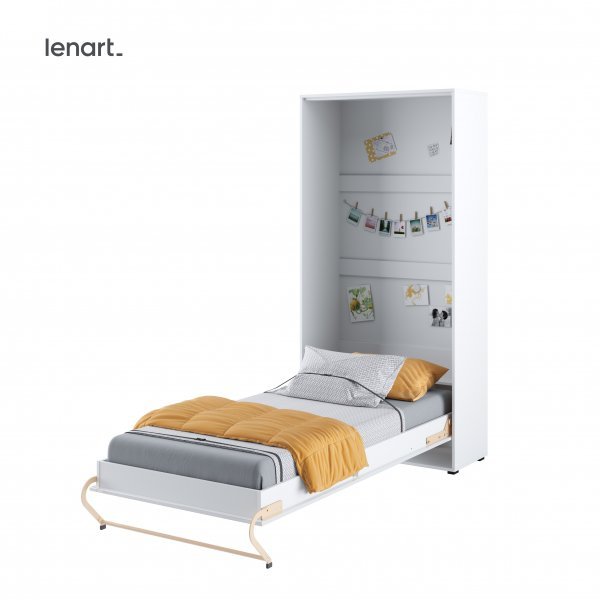 Bed Concept - Krevet u ormaru Lenart - Concept Pro 03 - 90x200 cm - bijela visoki sjaj 