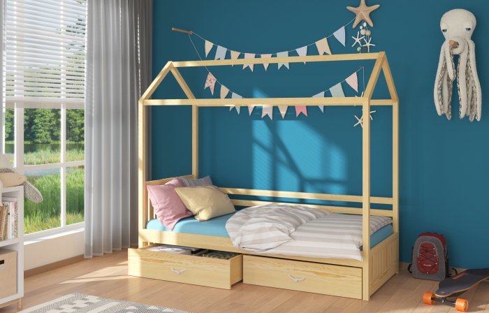 ADRK Furniture - Dječji krevet Rose - 80x190 cm - bor