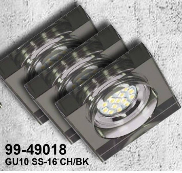 Candellux - Set reflektorskih svjetiljki SS-16 CH/BK 3x3W GU10 LED Black