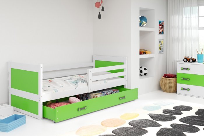 BMS Group - Dječji krevet Rico - 90x200 cm - bijela/zelena