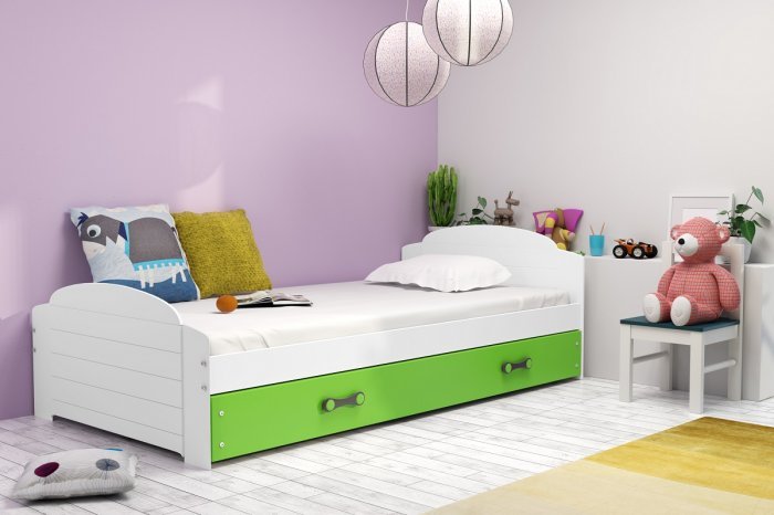 BMS Group - Dječji krevet Lili - 90x200 cm - bijela/zelena