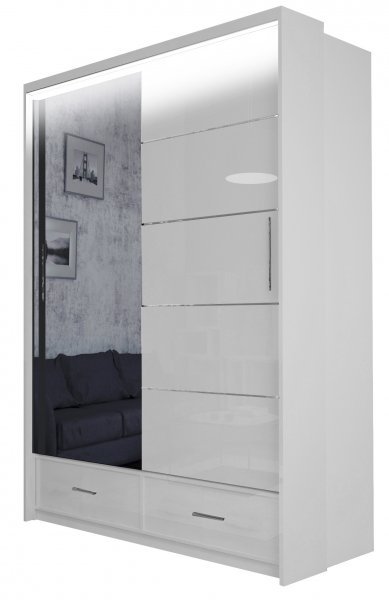 Arkos meble - Ormar s kliznim vratima Sycylia LED 150 - bijela