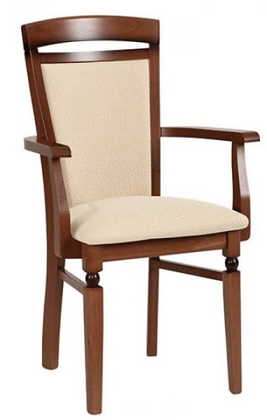 Black Red White - Blagovaonska stolica s naslonom za ruke Bawaria - Orah/smeđa 
