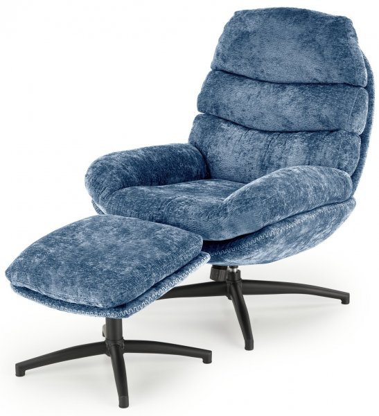 Halmar - Fotelja Dario s tabureom - plava