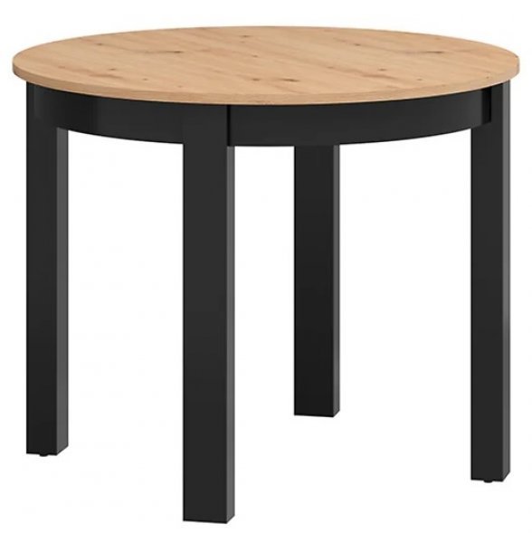 Black Red White - Blagovaonski stol na razvlačenje Bernardin - Artisan hrast/crna