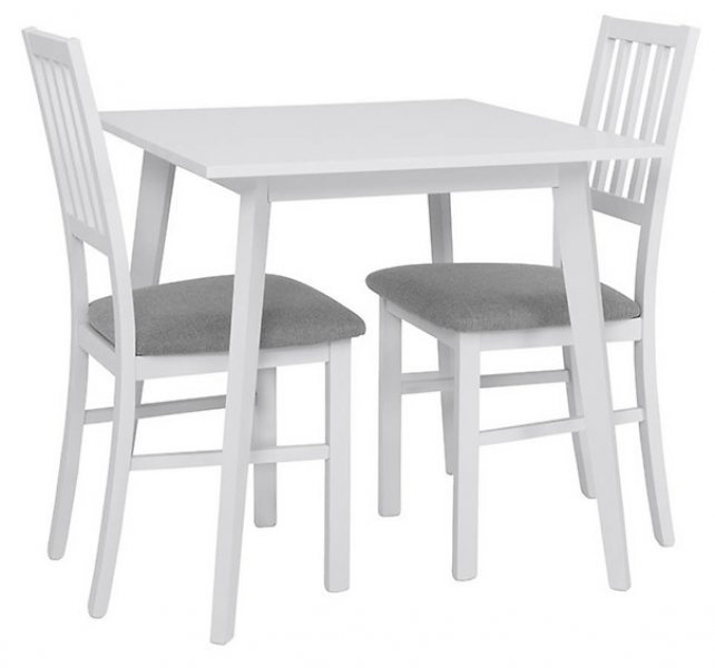 Black Red White - Blagovaonski set - stol i stolice Asti - Bijela/siva