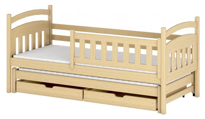 Lano - Dječji krevet s dodatnim ležajem Galaxy - 80x160 cm - Bor