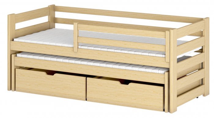 Lano - Dječji krevet s dodatnim ležajem Kubus - 80x160 cm - Bor