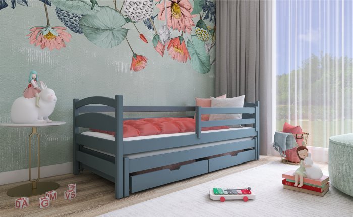 Lano - Dječji krevet s dodatnim ležajem Tosia - 80x160 cm - Siva