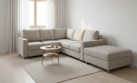 Armchair as a modular extension next to the main sofa